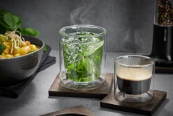 GEFU Set: Thermoglas MIRA, 235 Ml, 2 Stück + Untersetzer MIRA, Groß, 2 Stück -GEFU Verkaufsgeschäft 00204 gefu set thermoglas mira 235ml 2Stk und untersetzer mira gross 2stk 03