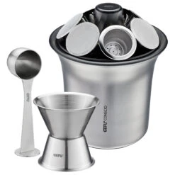 GEFU Set: Trichter Und Kaffeemaß-Set CONSCIO + 4 Kaffeekapseln CONSCIO + 80 Ersatz-Aroma-Sticker CONSCIO + Kaffeesatz Sammelbehälter CONSCIO