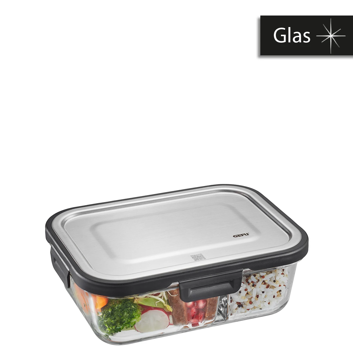GEFU Frischhaltedose MILO, Rechteckig, Geteilt, Klein (Frische- Und Vorratskontrolle Per App) 3 GEFU Frischhaltedose MILO, Rechteckig, Geteilt, Klein (Frische- Und Vorratskontrolle Per App)