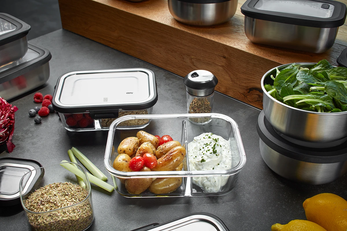 GEFU Frischhaltedose MILO, Rechteckig, Geteilt, Klein (Frische- Und Vorratskontrolle Per App) 4 GEFU Frischhaltedose MILO, Rechteckig, Geteilt, Klein (Frische- Und Vorratskontrolle Per App) – Bild 2