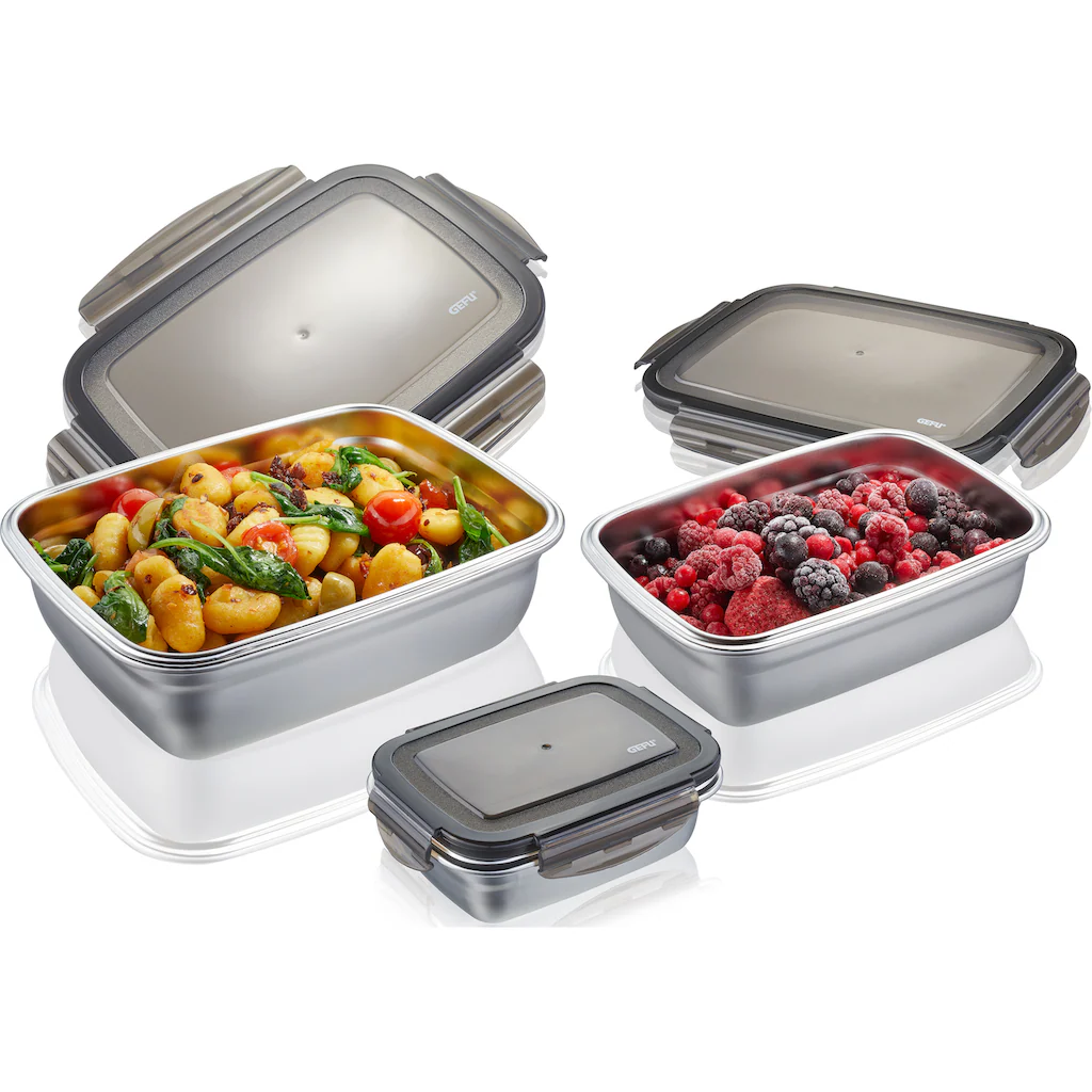 GEFU Frischhaltedose »PREPPO«, (Set, 3 Tlg.), Füllvolumen 0,4l / 1l / 1,8l 3 GEFU Frischhaltedose »PREPPO«, (Set, 3 Tlg.), Füllvolumen 0,4l / 1l / 1,8l