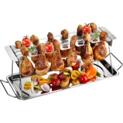 GEFU Servierplatte, (Hähnchenkeulen-Halter), BBQ