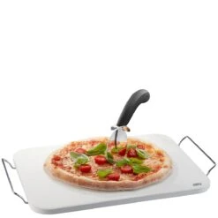 GEFU Set: Pizzastein DARIOSO Mit Gestell + Pizzaschneider + Pizza-Schieber In